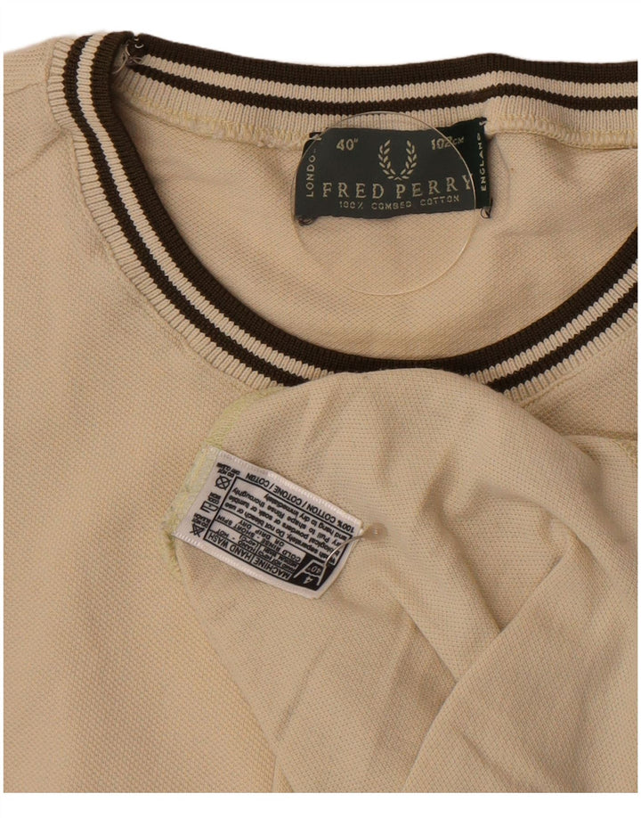 T-shirt męski Fred Perry Top, mały, beżowy, bawełniany