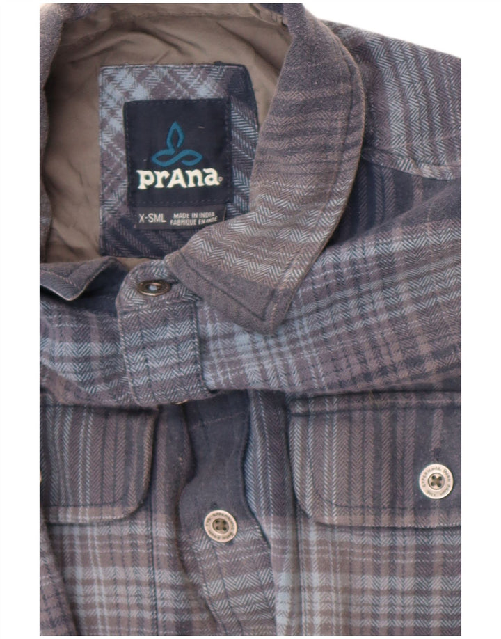 Prana Męska koszula flanelowa drwal XS w niebieską kratkę