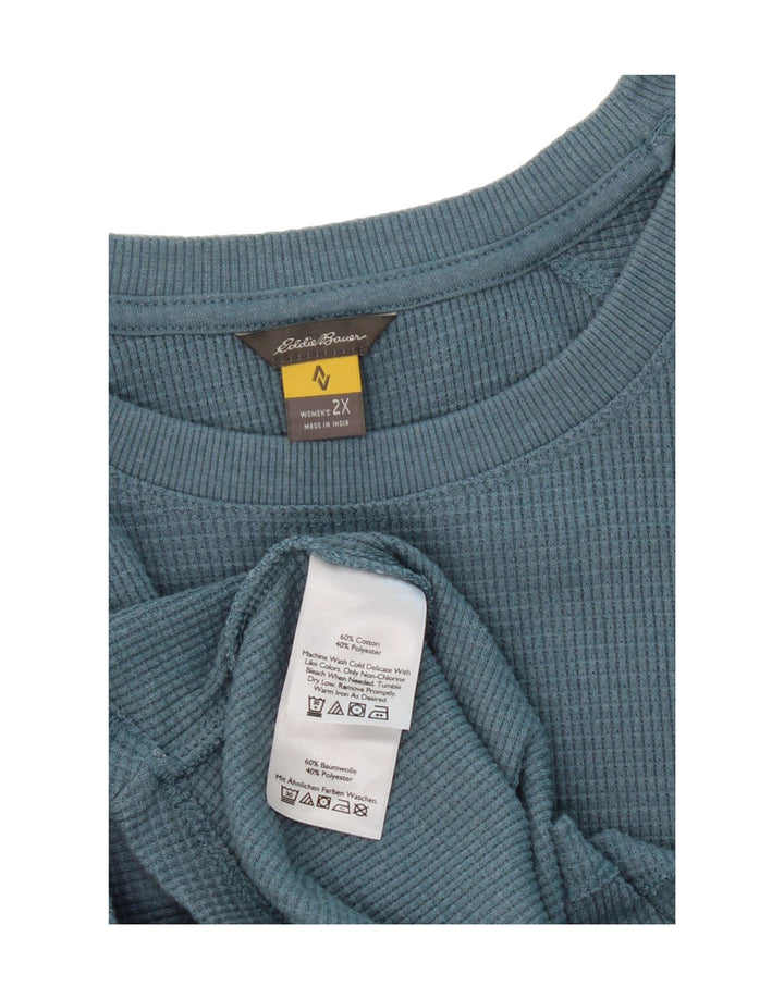 EDDIE BAUER Womens Top Long Sleeve UK 20 2XL Blue Cotton Vintage Eddie Bauer and Second-Hand Eddie Bauer from Messina Hembry 