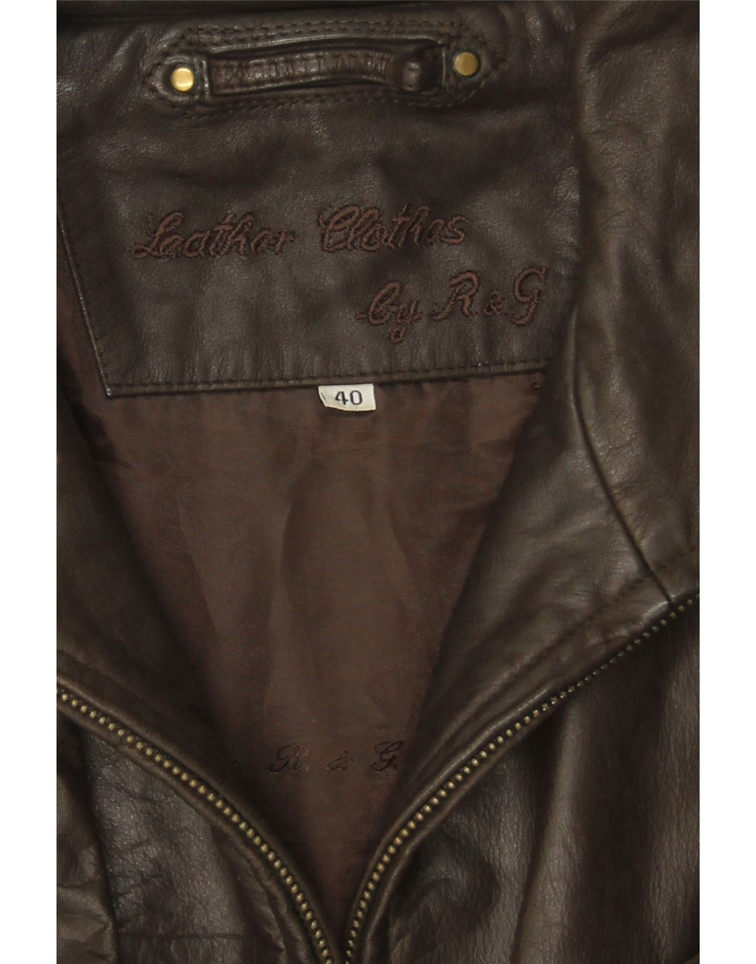 VINTAGE Mens Leather Jacket UK 40 Large Brown Leather Vintage Vintage and Second-Hand Vintage from Messina Hembry 