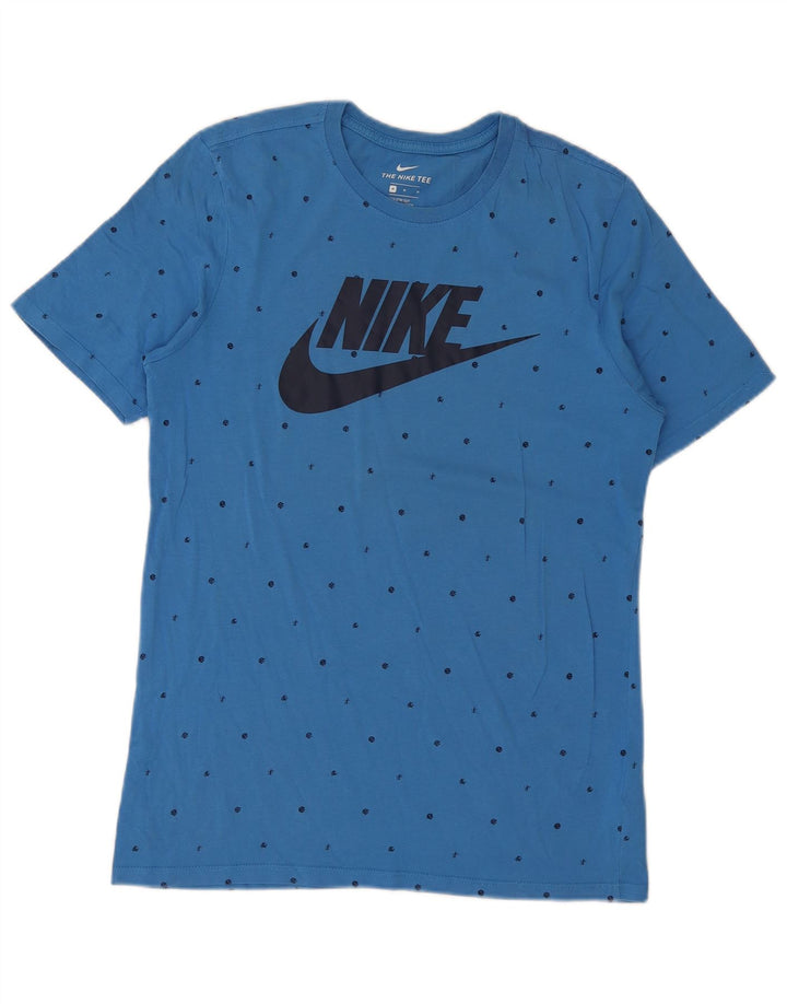 Męski T-shirt Nike Athletic Cut Graphic Top, średnia niebieska bawełna w cętki
