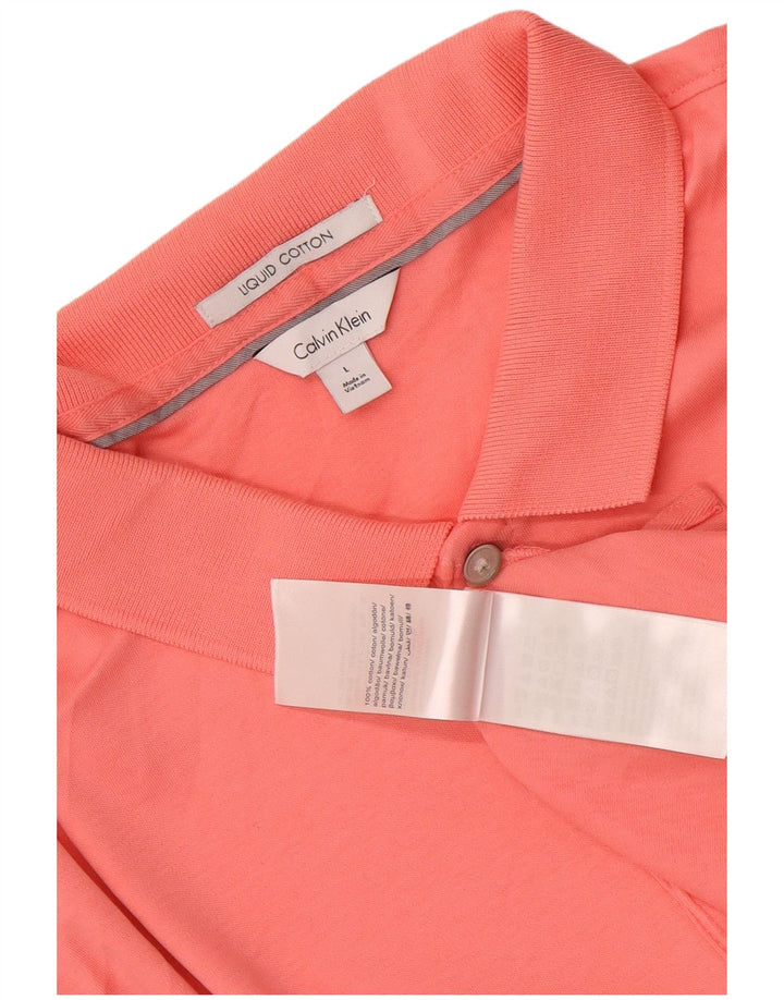 Męska koszulka polo Calvin Klein, duża, różowa, bawełniana