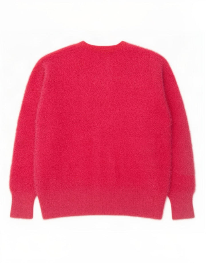 Marks & Spencer Damski sweter z dekoltem w kształcie litery V, UK 14, średni różowy poliamid
