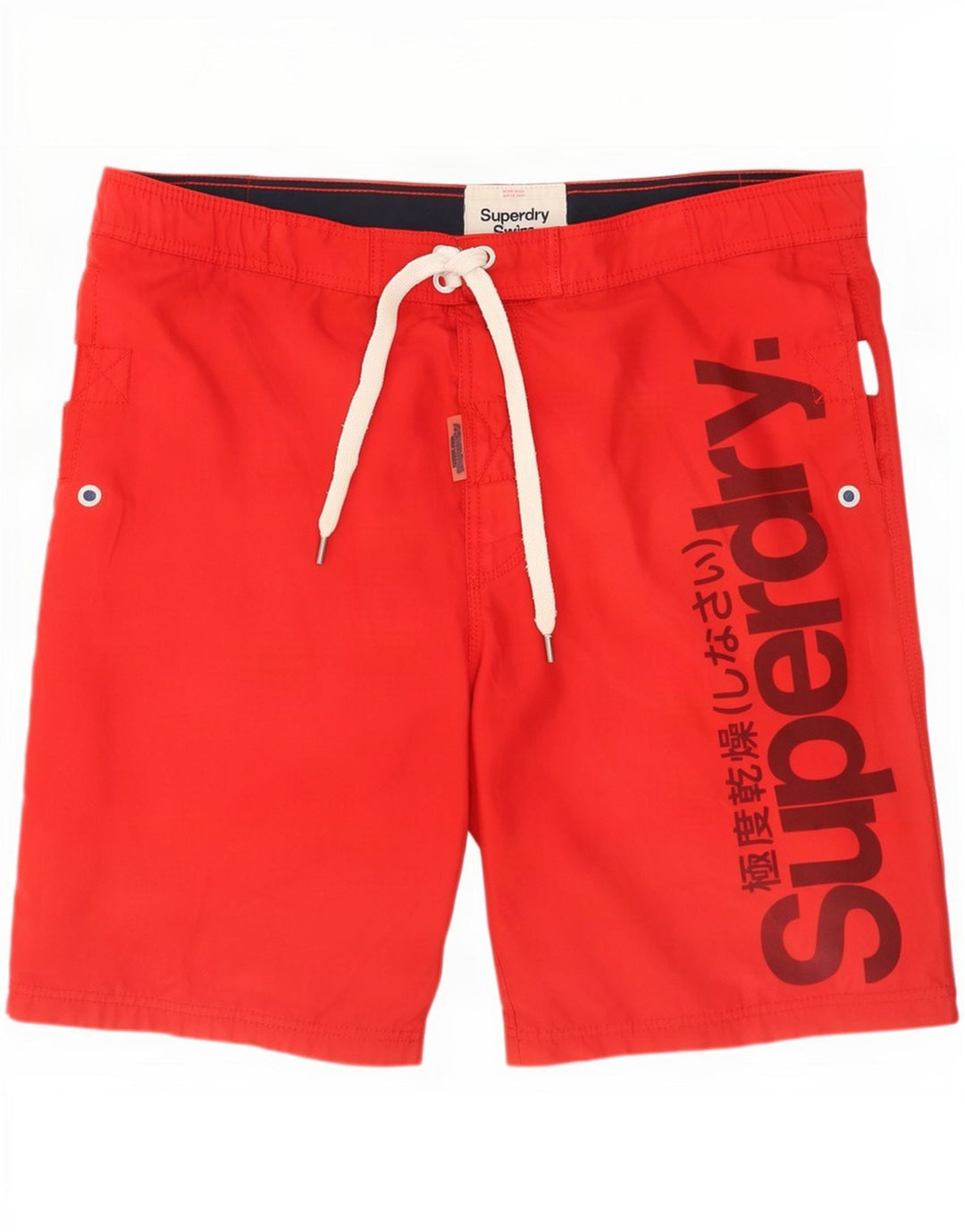 Męskie szorty kąpielowe Superdry z grafiką XL, czerwone, poliestrowe