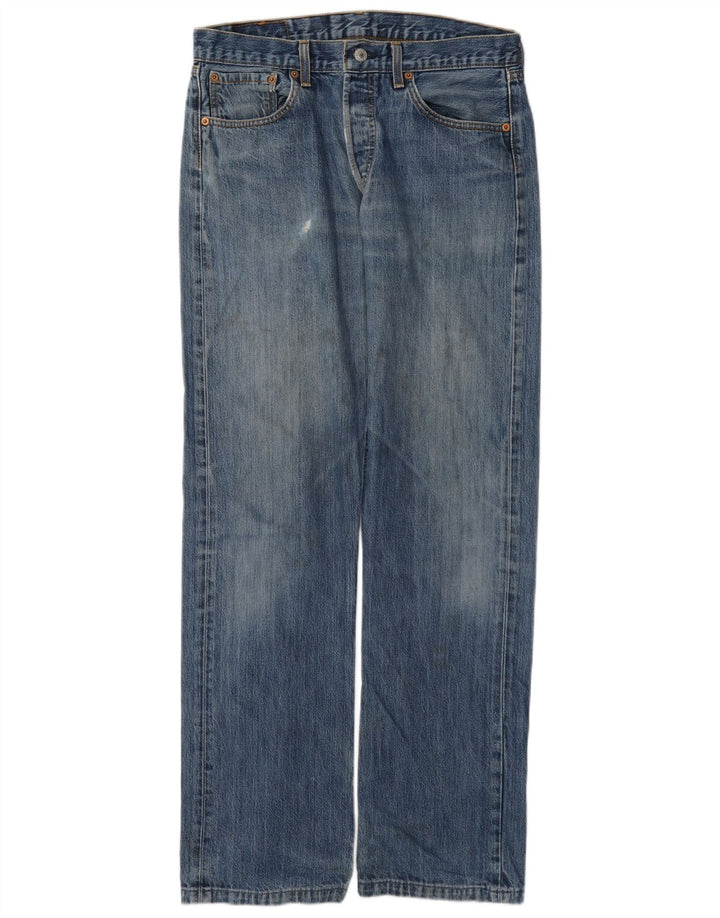 Męskie jeansy Levi's 501 Straight W33 L36 Niebieskie bawełniane