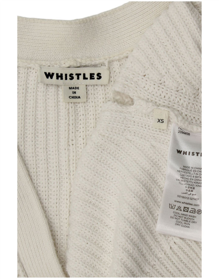 WHISTLES Damski sweter oversize o krótkim kroju, UK 6 XS, biała bawełna