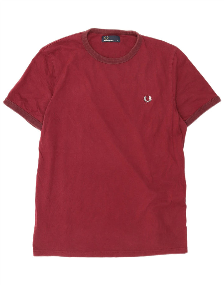 T-shirt męski Fred Perry, średni, bordowy bawełniany