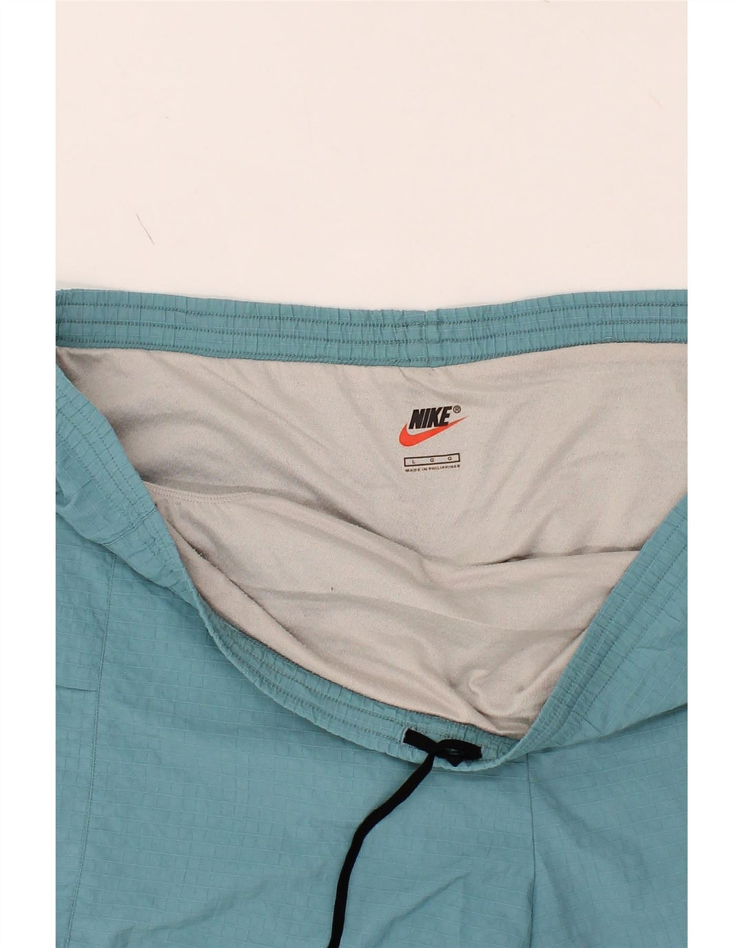 NIKE Mens Sport Shorts Large  Blue Check Nylon Vintage Nike and Second-Hand Nike from Messina Hembry 