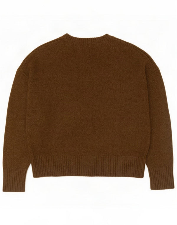 Damski sweter oversize Zara z okrągłym dekoltem UK 10 Small Khaki Akryl