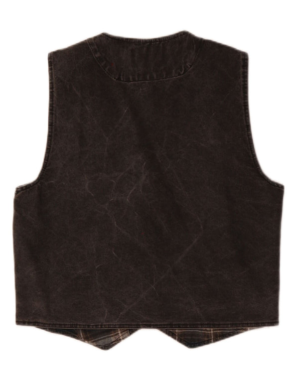 Damska kamizelka sztruksowa VINTAGE UK 18 XL, szara bawełna