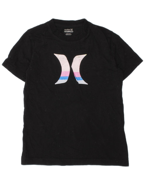 Chłopięcy T-shirt z grafiką Hurley, 7-8 lat, czarna, bawełniana