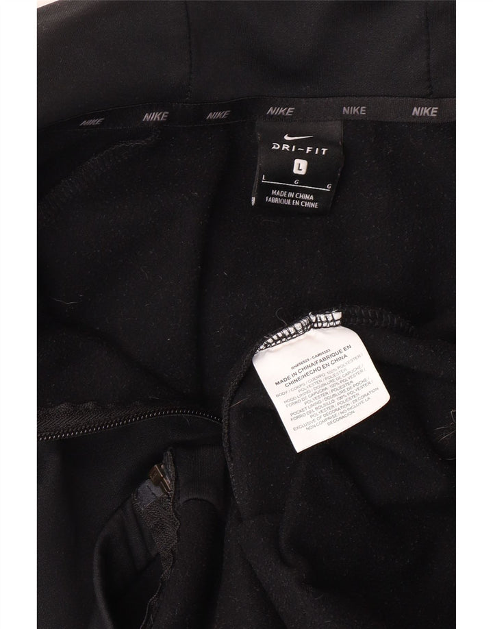 Męski sweter z kapturem i zamkiem NIKE Dri Fit, średni czarny poliester