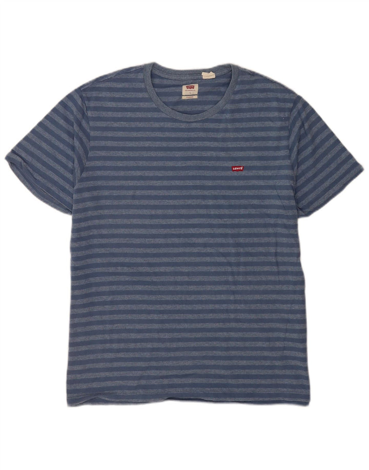Męski standardowy t-shirt Levi's, duży, bawełniany w niebieskie paski