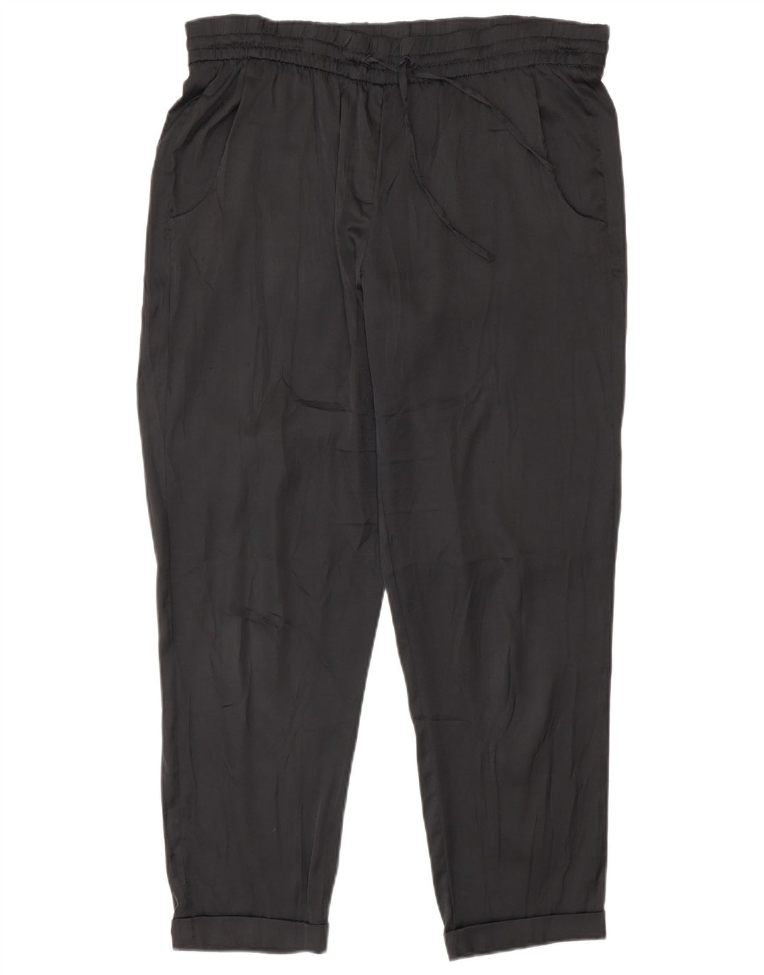 Spodnie damskie Benetton Regular, średnie W30 L27, czarny poliester