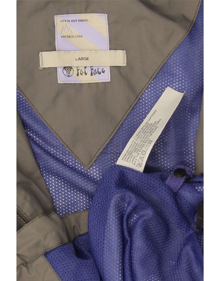 Męska kurtka przeciwdeszczowa z kapturem Fat Face UK 40, duża, szary nylon