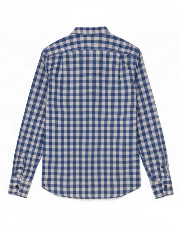 Superdry Mens Shirt Large Blue Gingham Cotton