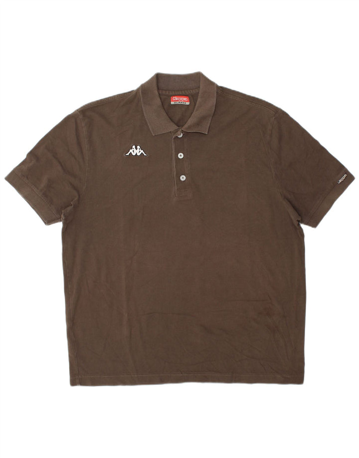 Męska koszulka polo Kappa XL brązowa