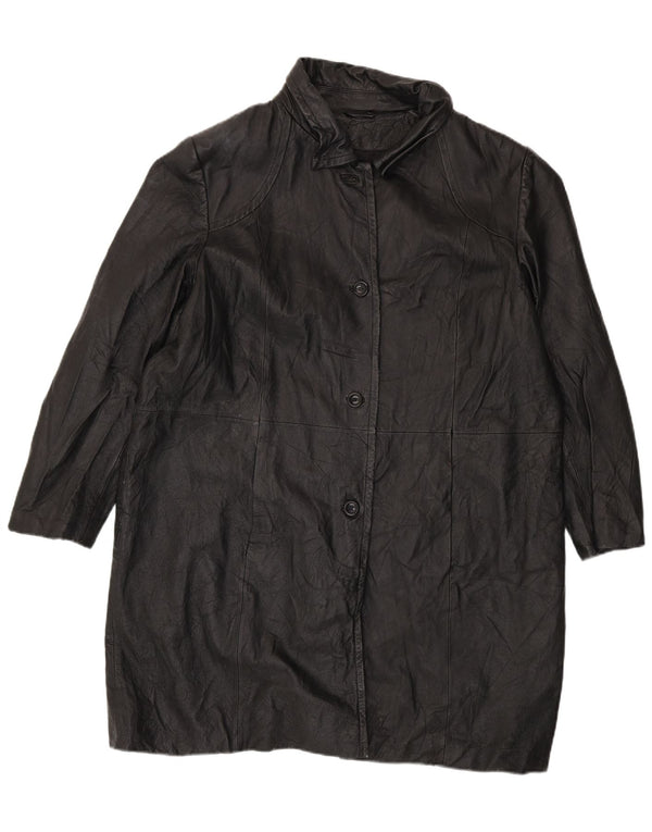 Damski płaszcz skórzany Worthington UK 20 2XL czarny