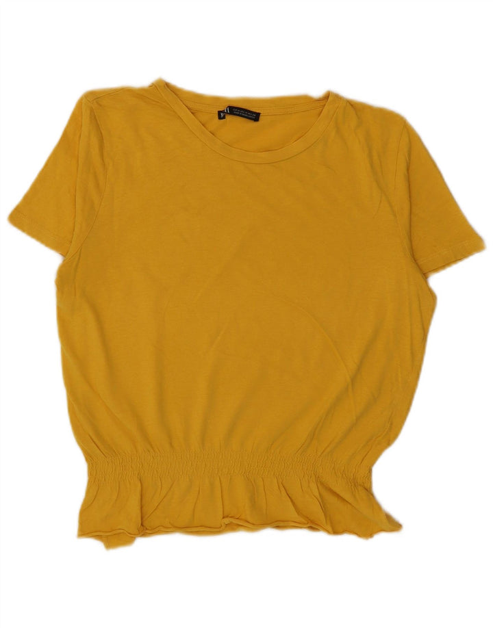 Damska bluzka Zara Crop Top UK 14 Średni żółty