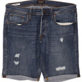 Męskie spodenki dżinsowe Jack & Jones Regular Distressed, duże, W36, niebieska bawełna