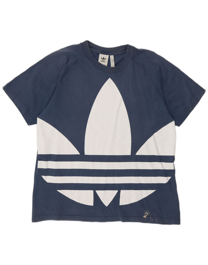 Męska koszulka graficzna Adidas Top Medium Blue Cotton