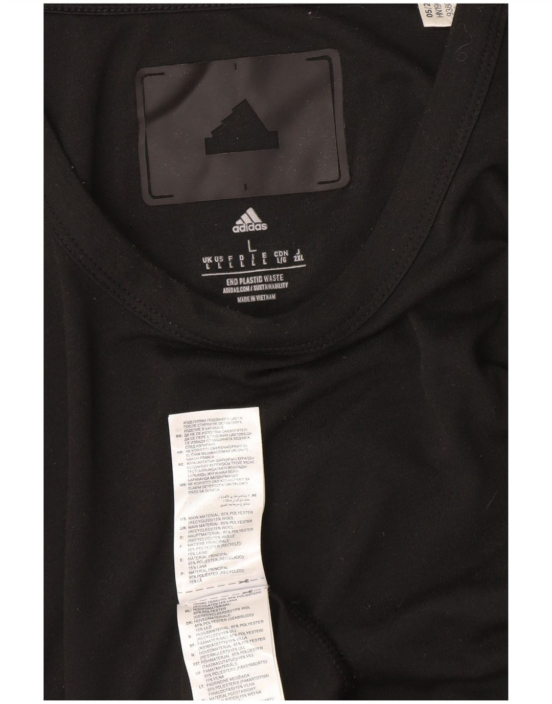 Męski T-shirt ADIDAS, duży, czarny, poliester