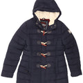 Damska kurtka z kapturem i wyściełaną wkładką Superdry UK 14, duży, granatowy, poliester