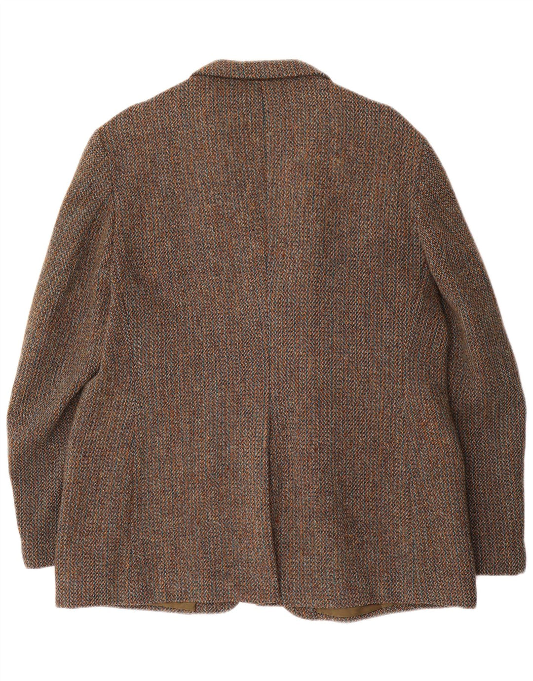 Męska marynarka zapinana na 3 guziki Harris Tweed UK 40, duża brązowa