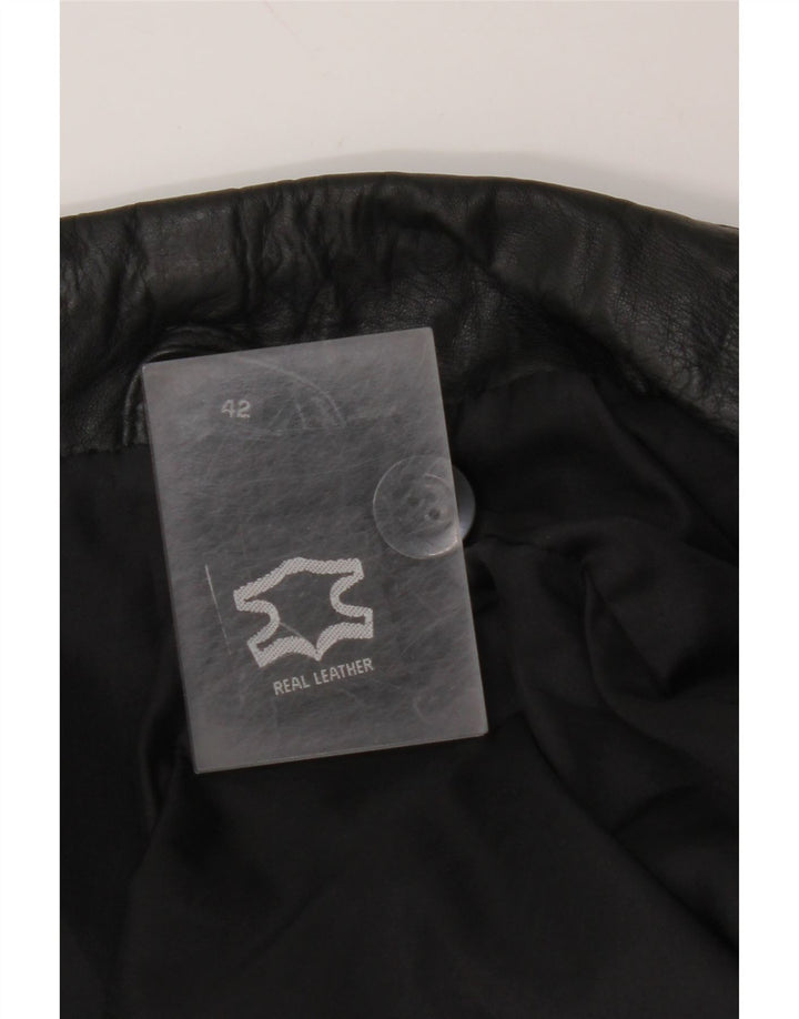 Męski płaszcz skórzany VINTAGE UK 42 XL Czarna skóra