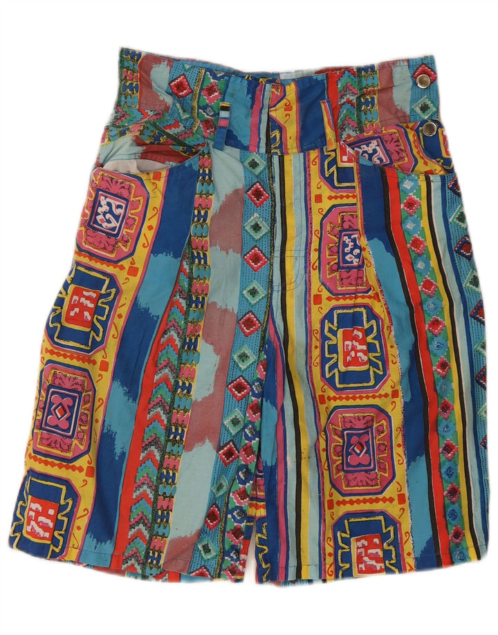 Vintage damskie bermudy W30 średnie wielokolorowe geometryczne