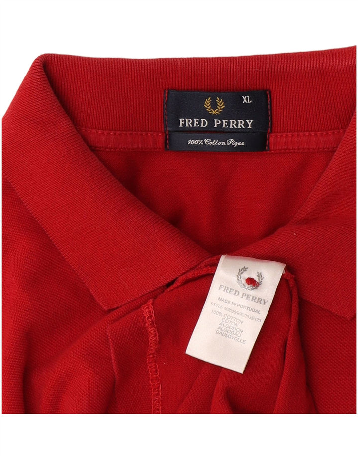 Męska koszulka polo Fred Perry XL, czerwona, bawełniana