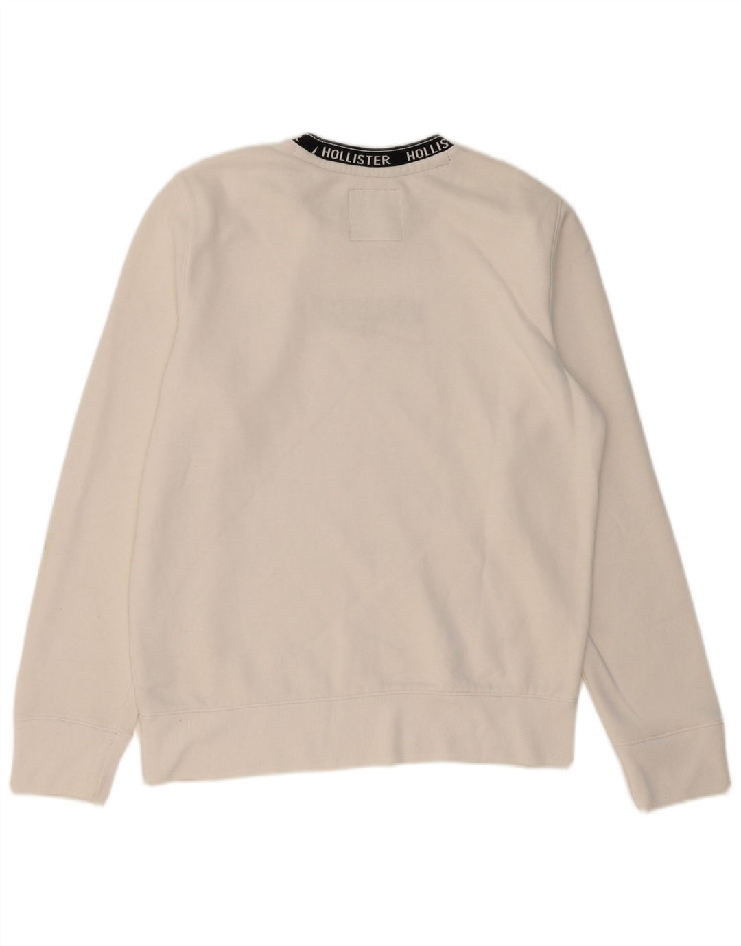 Męska bluza z grafiką HOLLISTER, średnia, biała bawełna