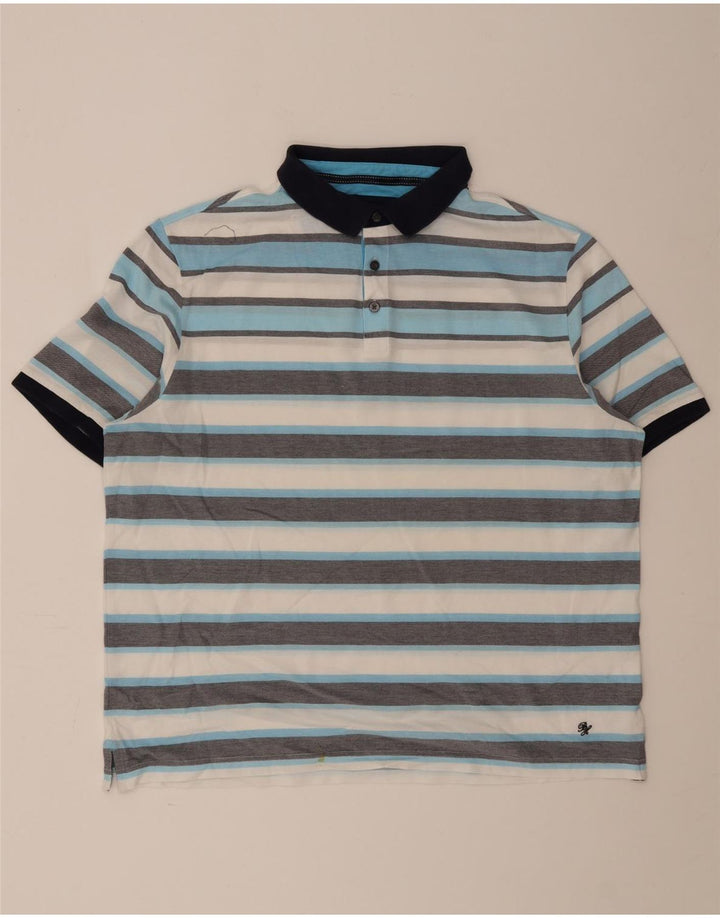 Męska niebieska koszulka polo Marks & Spencer Harbor 2XL w wielokolorowe paski
