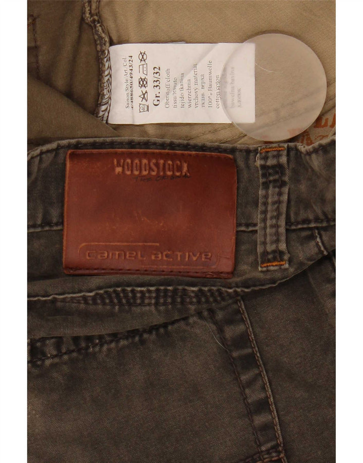 Camel Active Męskie proste dżinsy W33 L32 Khaki Cotton