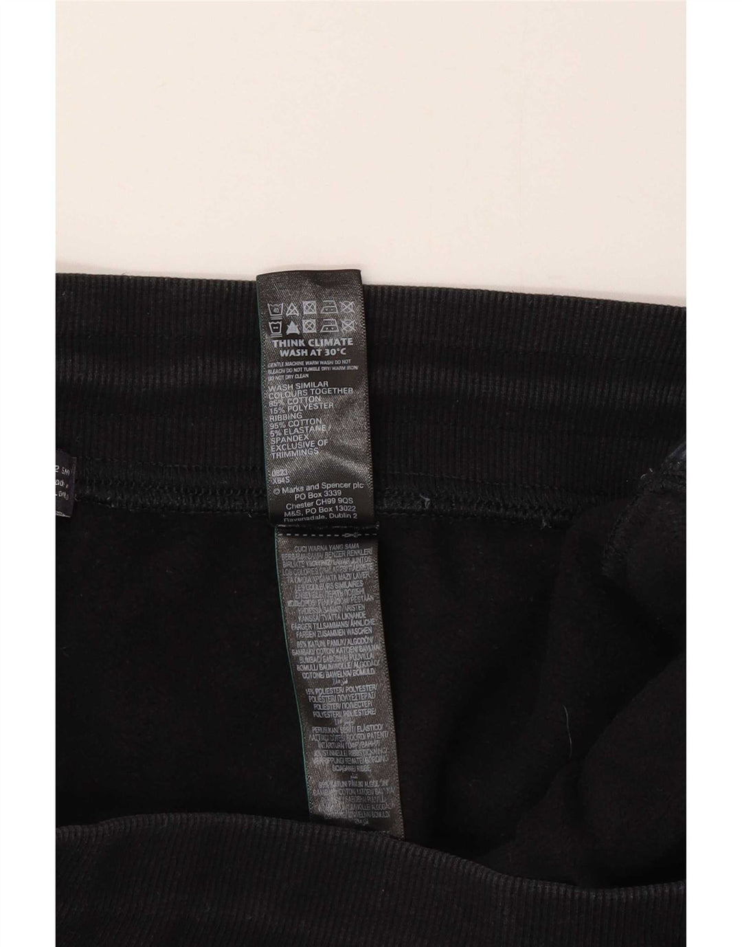 Marks & Spencer Damskie spodnie dresowe Joggers UK 12 Średnie czarne bawełniane