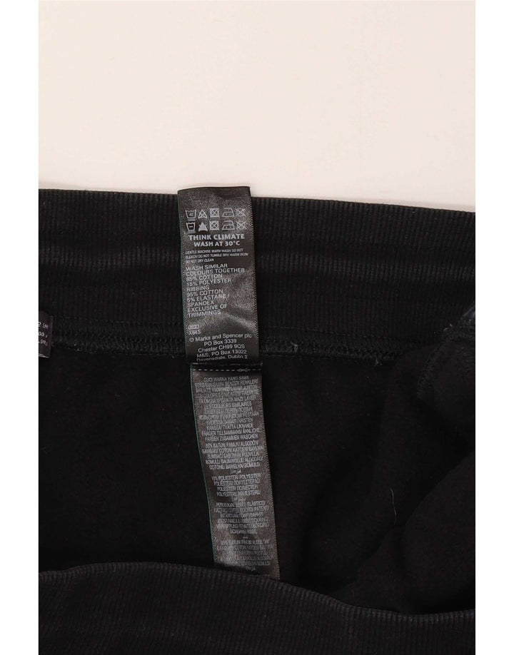 Marks & Spencer Damskie spodnie dresowe Joggers UK 12 Średnie czarne bawełniane