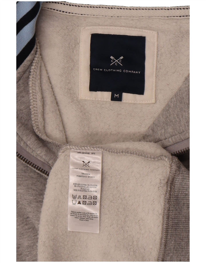 Crew Clothing Męska bluza z zamkiem błyskawicznym, średnioszara, bawełniana