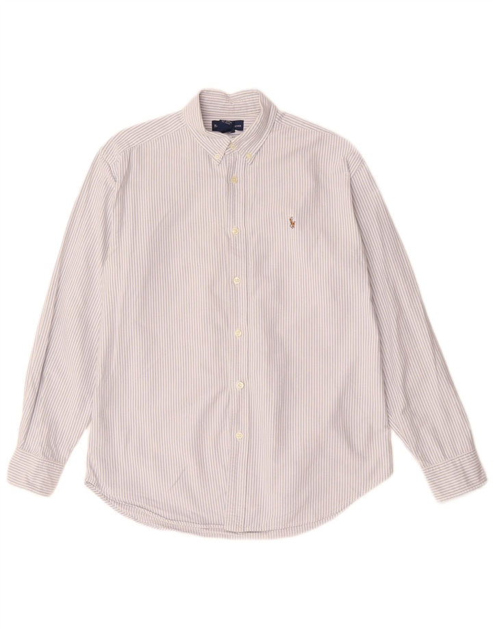 RALPH LAUREN Koszula chłopięca 15-16 lat, duża, niebieska, bawełniana w prążki