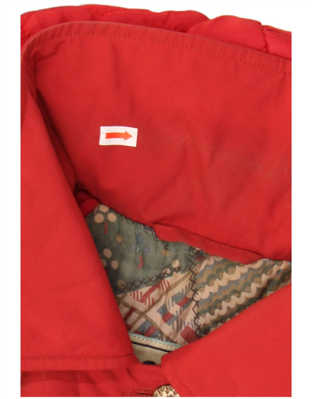 Vintage damska kurtka typu parka z kapturem, oversize IT 44, średnia czerwona