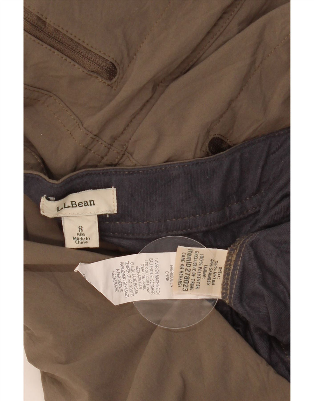 Damskie proste spodnie cargo L.L.Bean US 8 Medium W30 L31 Brązowy nylon