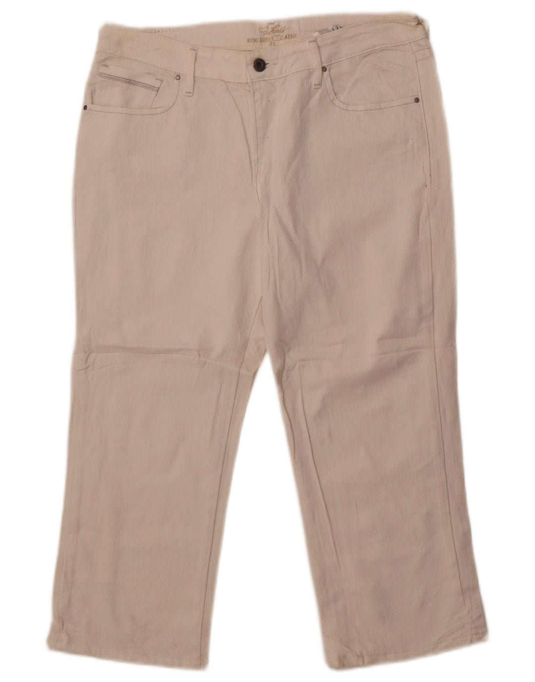 Damskie jeansy Capri Levi's US 12 Large W32 L22 Biała bawełna