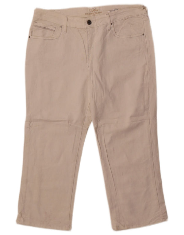 Damskie jeansy Capri Levi's US 12 Large W32 L22 Biała bawełna