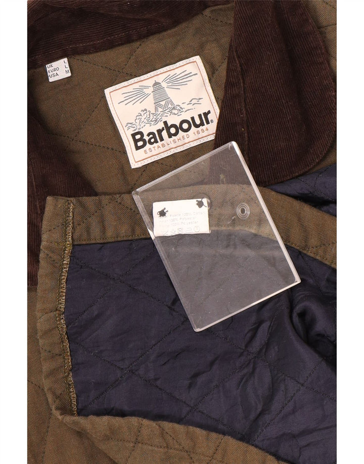 Męska pikowana kurtka Barbour UK 40, duża, bawełniana khaki