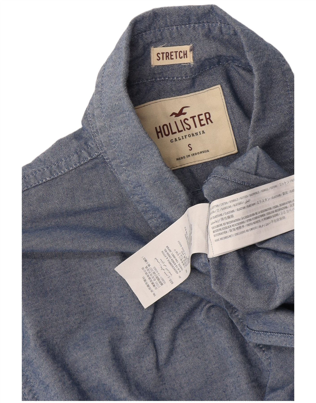 Koszula męska Hollister, mała, niebieska, bawełniana