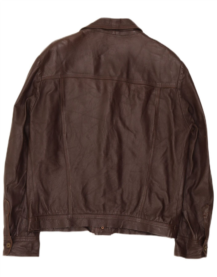 Vintage męska kurtka skórzana UK 36 Small Brown