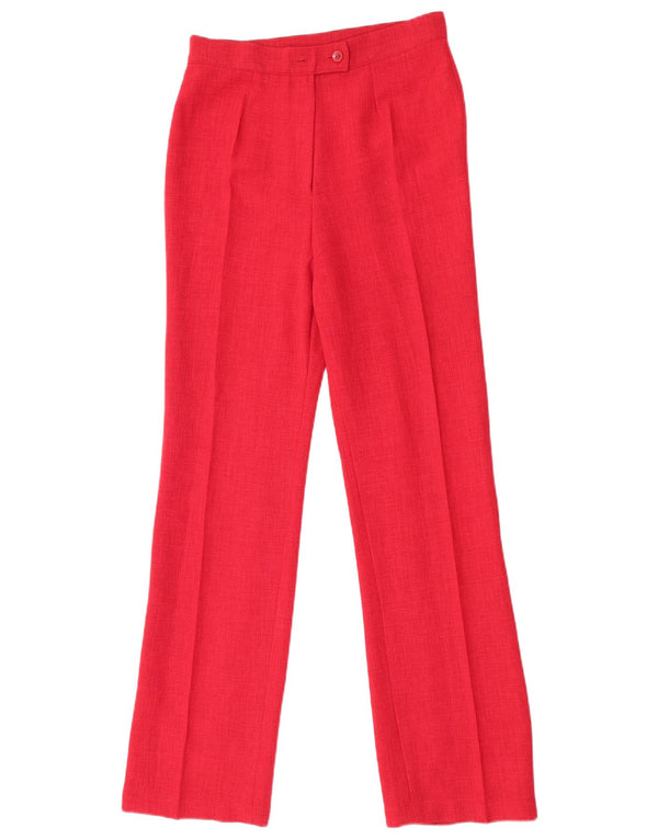 Damskie proste spodnie garniturowe Sasha z wysokim stanem UK 12 Medium W28 L20 Czerwone