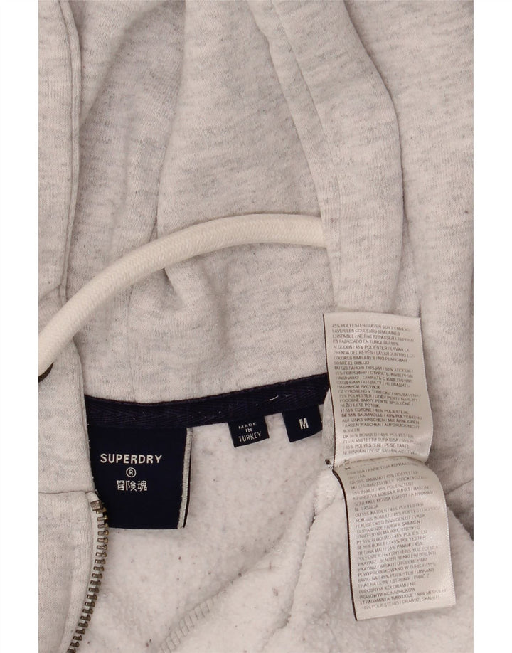 Męski sweter z kapturem i zamkiem błyskawicznym Superdry, średnioszary, bawełniany