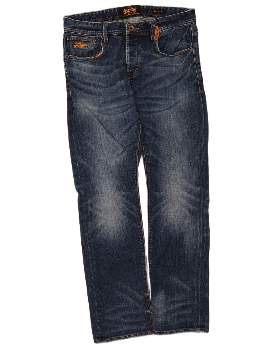 Męskie proste dżinsy Superdry W32 L30 Niebieskie, bawełniane
