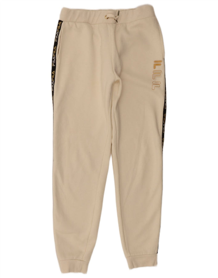 Damskie spodnie dresowe Fila Graphic Joggers UK 14 Średni beżowy poliester
