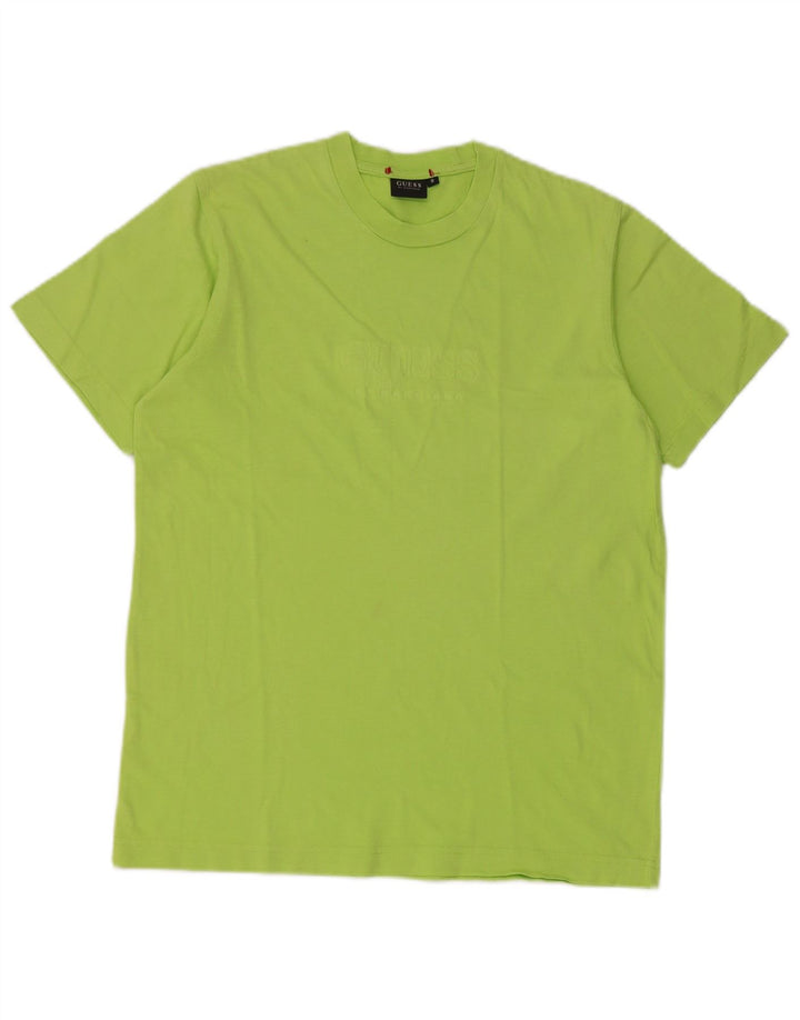 Męski T-shirt Guess z grafiką, mały, zielony